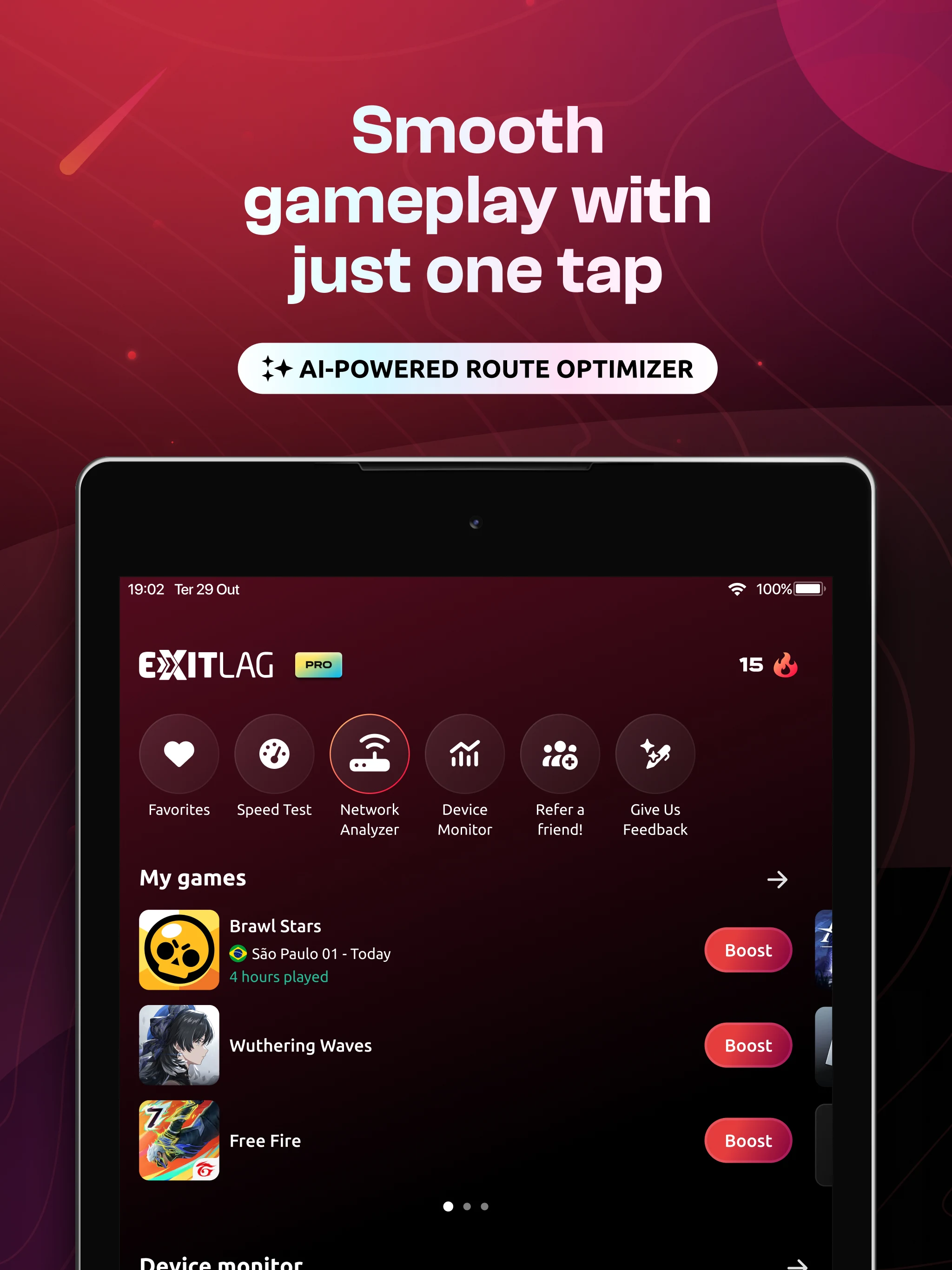 ExitLag: Fix Ping Mobile & Lag screenshot